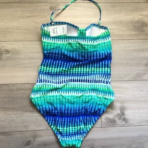 La Blanca Blue Green Halter Swim One Piece 6 - Picture 2 of 9
